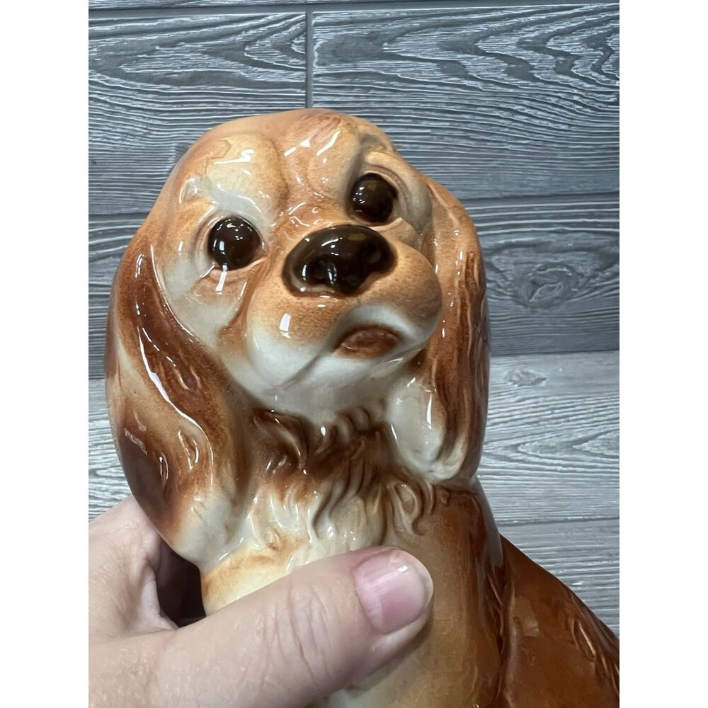 Vintage Ceramic Cocker Spaniel Puppy Dog Planter 7.5” Midcentury Figurine - Picture 6 of 9